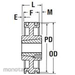 Martin Taper Bore Pulley SPC Type 10-Groove