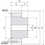 KHK Plastic Spur Gear with Stainless Steel Core