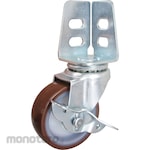 TRUSCO Angle Type Caster (Urethane Wheel) with Free Stopper