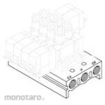 SMC Compatible With Secondary Batteries 5 Port Solenoid Valve Base Mounted Manifold Bar Stock Type/Individual Wiring 25A-SS5Y Series