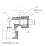 Ihara Science Fitting Elbow Pneumatic KLN Male B-1 series (Nepel Pneumatik L)