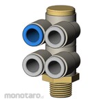 SMC One-touch Fittings Double Branch Universal Male Elbow