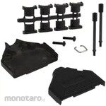 NORCOMP Norcomp D-Sub Backshell 970 Series 25 Position Standard D-Sub, Black, 970-025-040R011