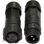 bitstrong M12 Waterproof Connector, 2-Pin Circular, Male/Female Set, Ip67, Assembly Required, Compact