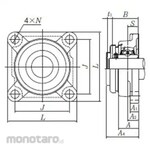 NTN Triple-sealed UC Type Unit, Cylindrical Bore Set Screw Type, UCF2 Type