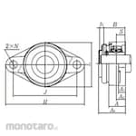 NTN Triple-sealed UC Type Unit, Cylindrical Bore Set Screw Type, UCFL2 type
