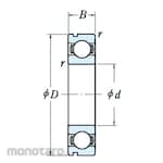 NSK Deep Groove Ball Bearing 6900 Series ZZ with Ring Groove