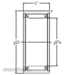 NTN Solid needle roller bearing + NKS type