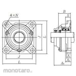 NTN Square flange type Cylindrical hole type Set screw type + UCF type