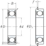 NSK Deep Groove Ball Bearing 6000 Series ZZ with Retaining Ring (Laher)