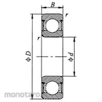 monotaro Deep Groove Ball Bearing 6800 Series ZZ (Laher)
