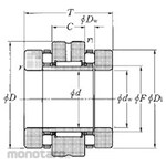 NTN Needle roller bearing with double thrust cylindrical roller bearing + ARN type