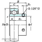 FYH Ball Bearing Unit SU SU-S6 (Cylindrical Hole) (Laher)