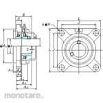 FYH UCFS Brazed Square Flange Type (Cylindrical Hole, with Cover)