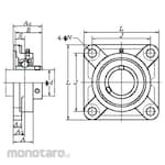FYH UCFX Square Flange Type (Cylindrical Hole)