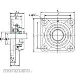 FYH UKF Square Flange Type (Tapered Hole, with Cover) (Mounted Bearing)
