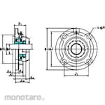 FYH UKFC Rounded Round Flange Type (Tapered Hole, with Cover)