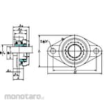 FYH UKFL Horizontal Flange Shape (Tapered Hole, with Cover)