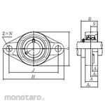NTN Diamond flange type / Cylindrical hole type Set screw type + UCFL type (Mounted Bearing)