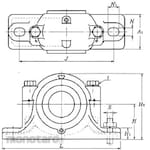 NTN Plummer Block Split Type SNZ2 Different Diameter (Mounted Bearing)