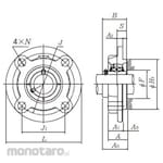 NTN Round flange type with marking brazing / Cylindrical hole type Set screw type + UCFC type