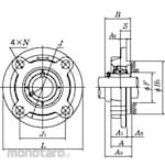 NTN Sealed Flange Type Flange Unit Oil-Free (Mounted Bearing)