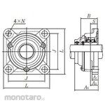 NTN Square flange type Cylindrical hole type Set screw type + UCF type