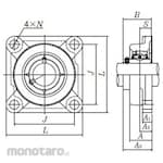 NTN UC type unit with triple seal + cylindrical hole type set screw type + UCF2 type