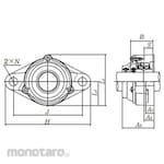 NTN UC type unit with triple seal + cylindrical hole type set screw type + UCFL2 type