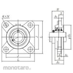 NTN UC type unit with triple seal + cylindrical hole type set screw type + UCFS3 type