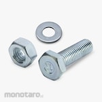 HSA Hex Bolt Nut White BMP Full Thread Set with Washer Plate (Baut Mur Hexagonal)