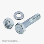 HSA Hex Bolt Nut White BMP Half Thread Set with Washer Plate (Baut Mur Hexagonal)