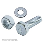 Non Brand Hex Bolt Nut White Full Thread Set