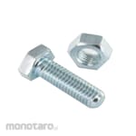 monotaro.id Hex Bolt Nut Small Pack Full Thread White (Baut Mur Hexagonal)
