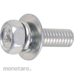 TRUSCO Upset Hexagon Socket Screw, Washer Cormic, Trivalent White