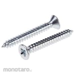 RS PRO Countersunk Head Tapping Screw Bright Zinc Plated Clear Passivated Steel (Sekrup Kepala Datar)