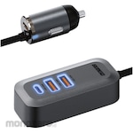 Adtec Power Delivery Compatible Cigarette Socket Type Charger/100W/USB Type-A 2 Ports/C Ports/Black