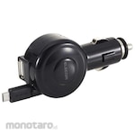 ELECOM Accessories Socket Cigar Charger Micro-B Reel 65cm USB Port 2.4A (Pengisi Daya Mobil)