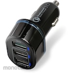 ELECOM Accessories Socket In-Vehicle Charger Car Cigar Socket USB-A x3 Port (Pengisi Daya Mobil)