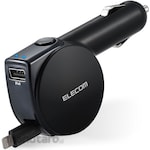 ELECOM Accessories Socket Retractable DC Car Charger 4.8A Lightning (Pengisi Daya Mobil)
