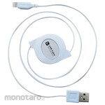 KASHIMURA USB Charging & Sync Cable Reel LN WH