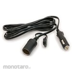monotaro Cigarette Socket Extension Cable 2.8 M (Kabel Perpanjangan Soket Mobil)