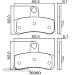 Daytona HD Pad (F) Dyna (08-09) (Komponen Rem Motor)