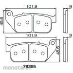 Daytona HD Pad (F) XL Sports Star (04-12) (Komponen Rem Motor)