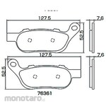 Daytona HD Pad (R) Dyna (08-09) (Komponen Rem Motor)