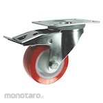 Atlas Workholders Stainless Steel Swivel Plate Castor with Brake and Polyurethane Tyre