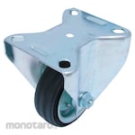 Atlas Workholders Top Plate Fixed Castor Black Rubber Tyre