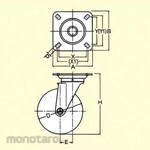 HAMMER CASTER 400S Freely Car (Rubber (B Entrance) Wheel)