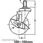 HAMMER CASTER 413SA, with Universal Vehicle Stopper (Phenol Integral Wheel)