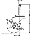 HAMMER CASTER 415 B, with A Free-Wheel Stopper (Nylon Wheel, Urethane Car)